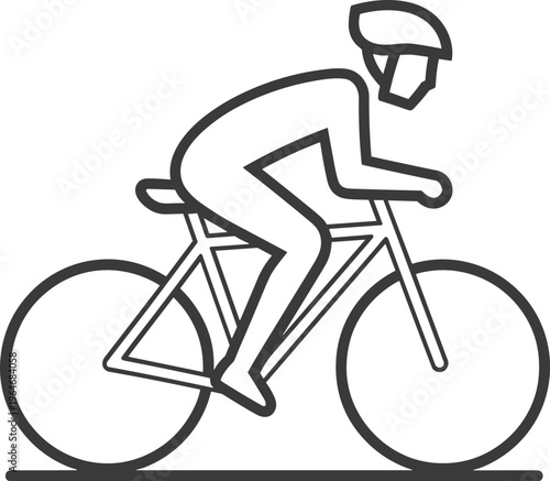 Cycling, bicycle, cyclist icon, sport, fitness symbol, vector illustration