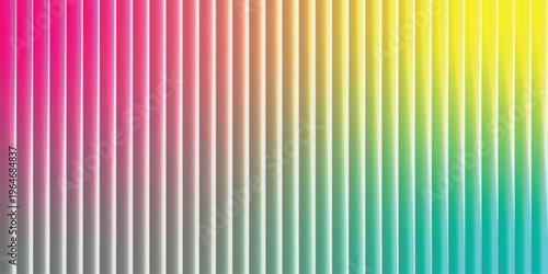 Vibrant gradient stripes blending from pink to yellow-green through pixelated hues