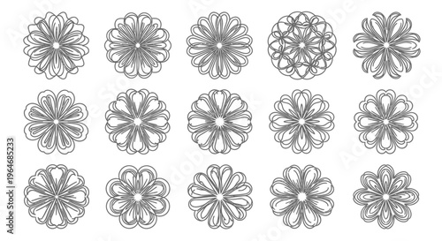 Collection of Various Flower Designs.