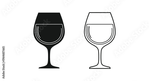 Wine glass icon set Vector
