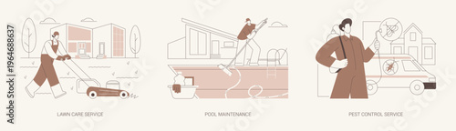 Household maintenance services isolated cartoon vector illustrations se