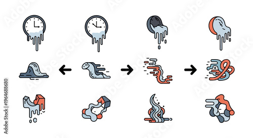Melting clocks turning into animals.