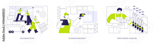 Stock management isolated cartoon vector illustrations se