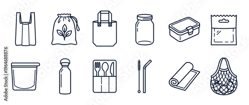 Reusable eco-friendly products and zero waste items for sustainable living, environmental protection, and conscious consumption.