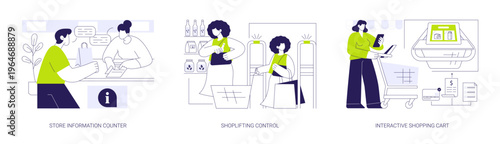 Smart store isolated cartoon vector illustrations se