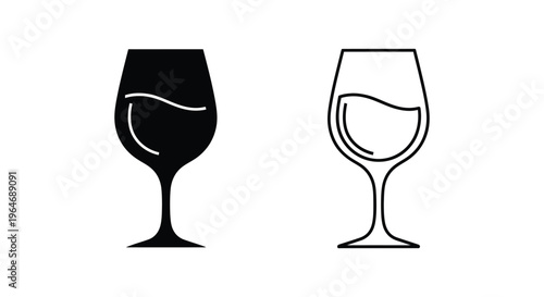 Wine glass icon set Vector