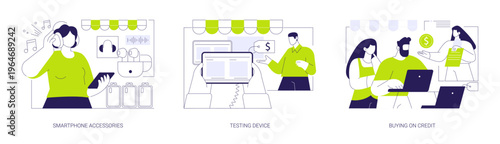 Electronics store isolated cartoon vector illustrations se