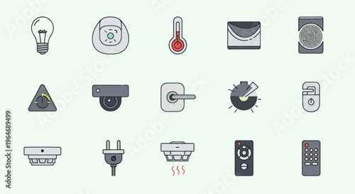 Smart Home Technology Icons Collection: IoT Devices and Automation