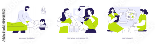 Wellness specialist isolated cartoon vector illustrations se