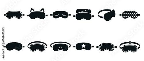 Sleep masks collection featuring different designs for comfortable rest and relaxation, promoting better sleep quality and peaceful slumber.