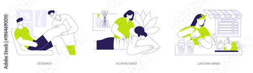 Alternative treatment isolated cartoon vector illustrations se