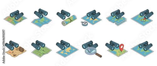 Binoculars and maps are essential tools for exploration, adventure, and finding your way in various outdoor activities.