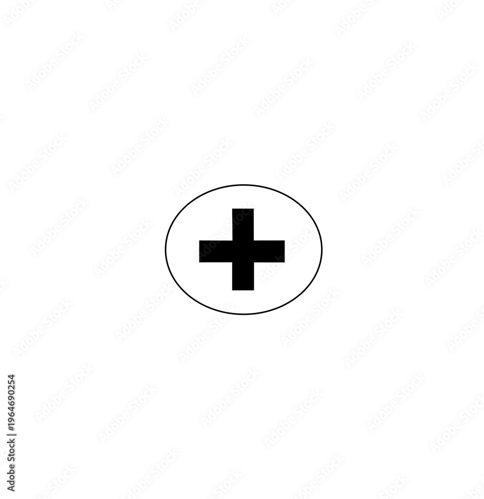 Fototapeta premium Medical Cross Symbol in Circular Frame