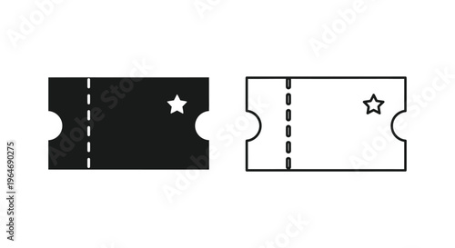 Black and white tickets with stars Vector