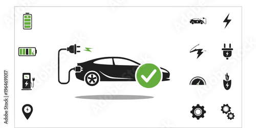 Electric Vehicle EV Car Insurance Icon