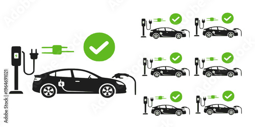 Electric Vehicle EV Car Insurance Icon