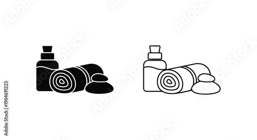 Spa towels and toiletries Vector