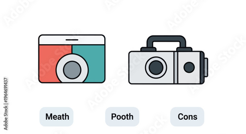 Retro Camera Icon vs Modern Camera Icon, Vintage and Contemporary Photography