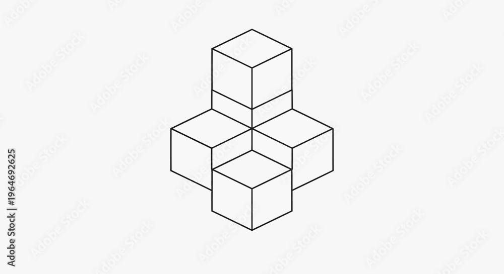 Obraz premium Stacked cubes geometric shape formation.