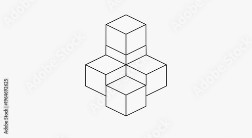 Stacked cubes geometric shape formation.