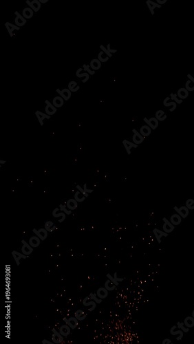 Hot sparks isolated on black background