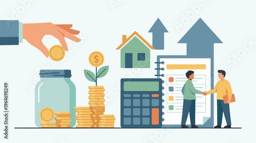 Financial planning, investment, and real estate growth with business partnership