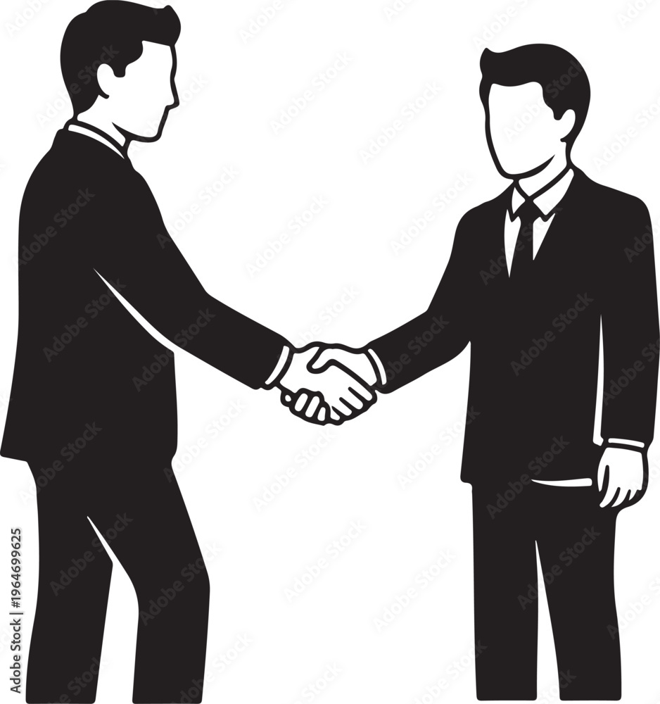 Fototapeta premium Two businessmen shaking hands in a formal agreement