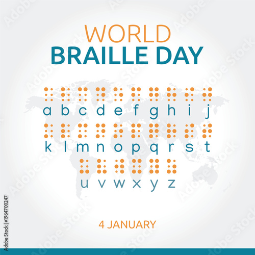 World braille day celebration with braille alphabet