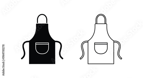 Black and white apron design Vector