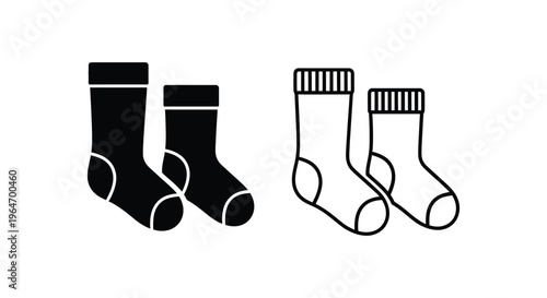Socks pair black and white Vector
