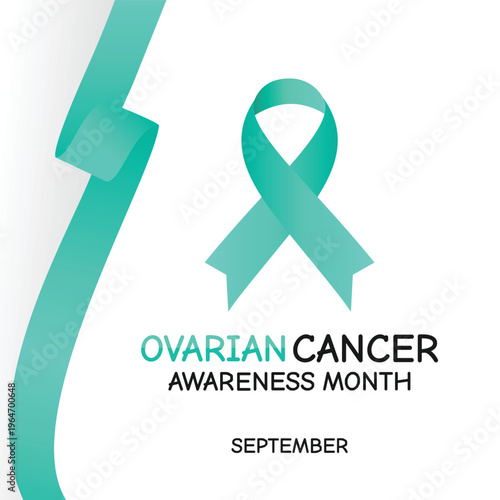 Ovarian cancer awareness month teal ribbon
