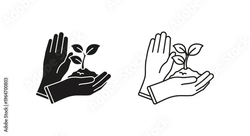 Hands nurturing growth and development Vector