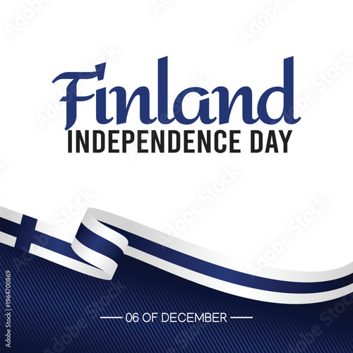 Finland independence day celebration with national flag