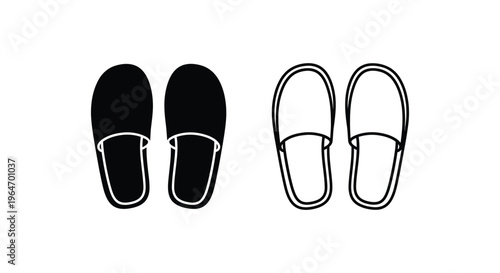Black and white slippers Vector