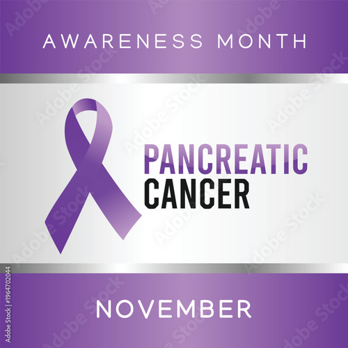 Pancreatic cancer awareness month purple ribbon
