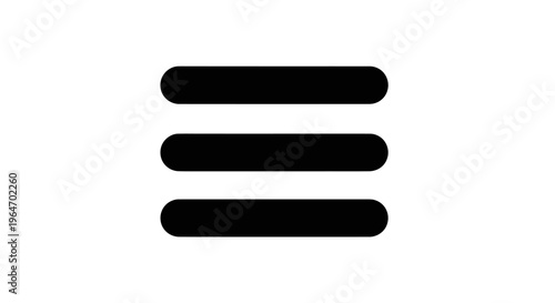 Hamburger Menu Icon, Three Horizontal Lines, Simple Navigation Symbol