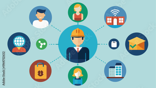 Diverse group of icons representing various professional and social roles Vector