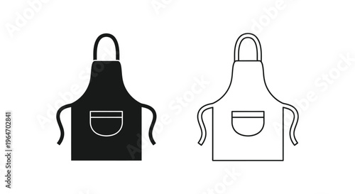 Black and white aprons with pockets illustration Vector
