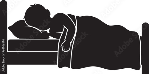 Silhouette of a person peacefully sleeping in bed, representing deep rest and ultimate relaxation