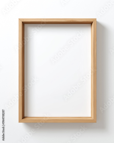 Wooden photo frame on white background