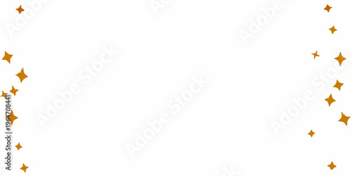 Orange star sparkles arranged in a partial frame on a white background