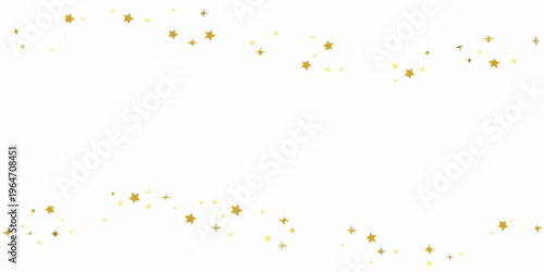 A scattering of golden stars against a clean white background