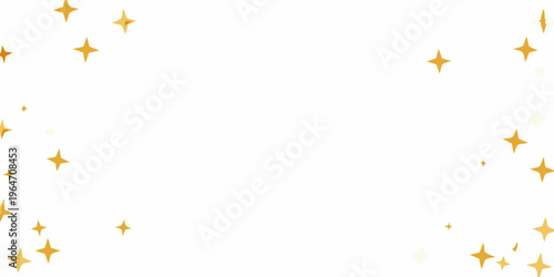 Golden stars scattered across a clean white background creating a festive feel