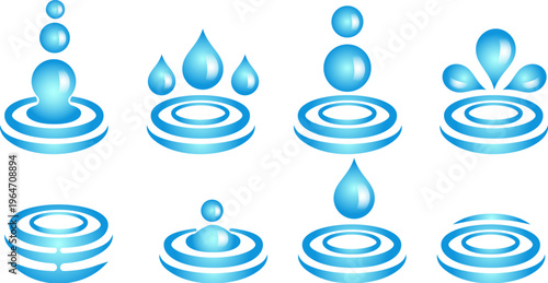 Fresh water drop icons