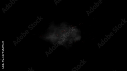 Military gun fire muzzle flash Gunshot shooting vfx on black background