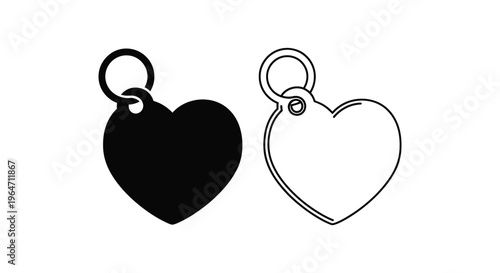 Black and white heart shaped charms Vector