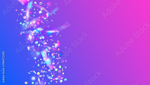 Unicorn Tinsel. Blue Disco Confetti And Purple Carnaval Glitter. Abstract Birthday Background. Realistic Bokeh With Silver Glare And Surprise Sparkle. Pink Unicorn Tinsel