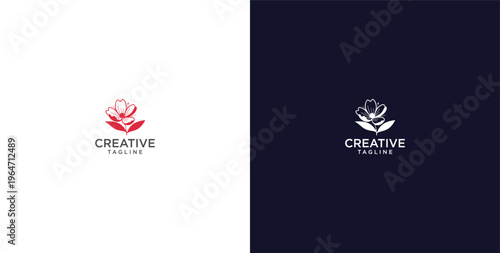 flower logo with minimalist style