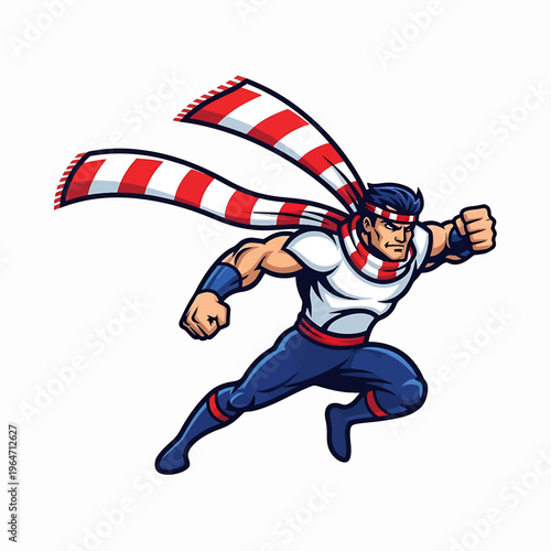 Superhero Character in Dynamic Action Pose.