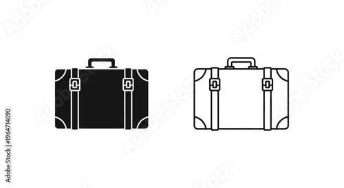 Black and white briefcases side by side Vector
